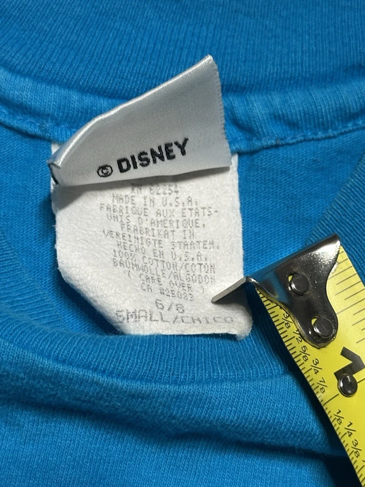 RARE Vintage 90s Disney Pocahontas Movie Blue T Shirt Girls Size Small 5/6 - Image 4 of 4