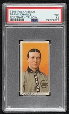 1909 T206 Polar Bear Back Frank Chance (Portrait Yellow Background) PSA 3.5 02kp