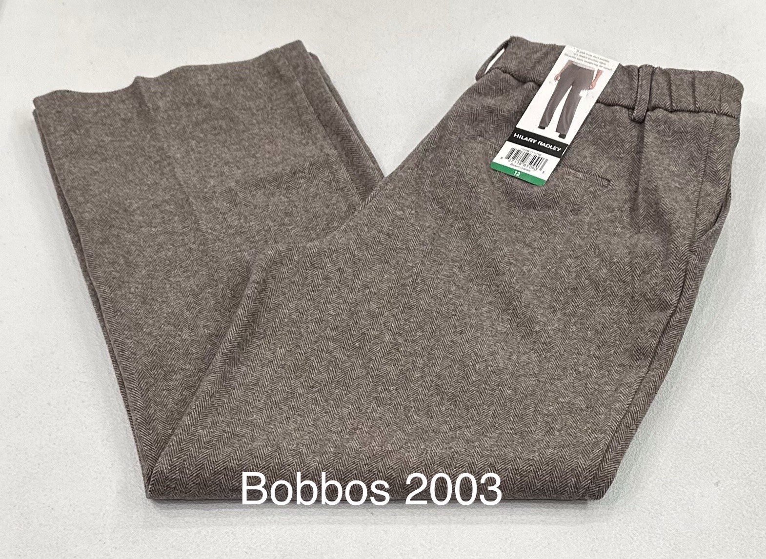 Hilary Radley Women's Front Slash Pockets Stretch Brushed Pants, Brown Combo, 12