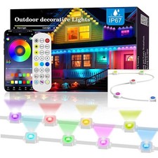 Permanent Outdoor Eaves Lights Smart RGBIC App Remote LED DIY Scene Lamp 15M-45M