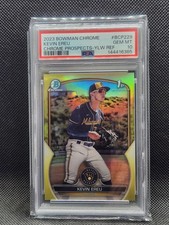 2023 Bowman Kevin Ereu Yellow Refractor /75 PSA 10