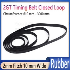 2GT Rubber Timing Belt Closed Loop 2MM Pitch Width for CNC, 3D Printer 10 mm