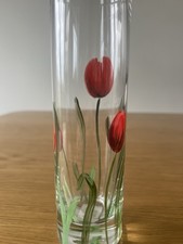 Beautiful Nobile Art Handmade Heavy Glass Tulip Bud Vase 19.5cm NEW