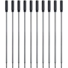 Black Ink Pen Refills 10-Pack Medium 1.0mm Tip for Ballpoint Pens