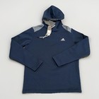 adidas Hoodie Mens Medium Golf Tech Pullover Sweatshirt Fleece Crew Navy