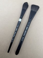 Silver Brush Black Velvet Watercolor Brush Set Oval Wash 3/4 And Square Wash 1