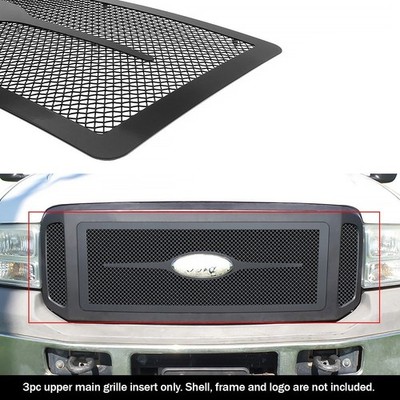 For Ford Excursion 2005 APG 3-Pc Black 1.8 mm Wire Mesh Main Grille
