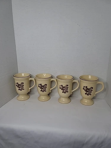 Vintage Set of 4 Grandmugs Village (Made in USA) by Pfaltzgraff Coffee Mugs