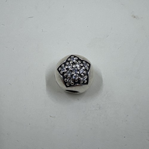 PANDORA STERLING SILVER PAVE YOUR A STAR SNAP BEAD CHARM
