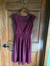 Simply Vera by Vera Wang Women’s Pleated Sleeveless Dress in Burgundy-Size XS