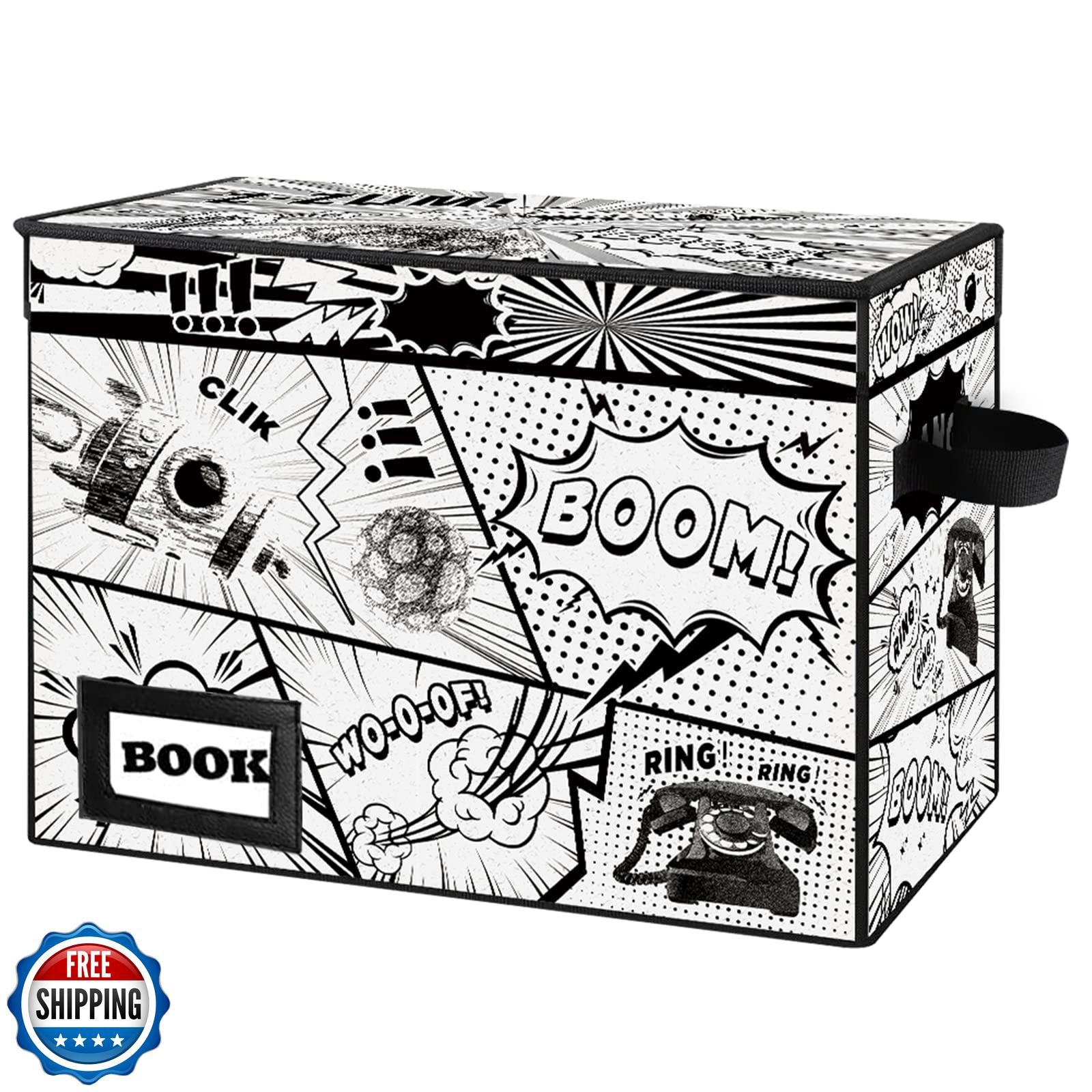 YNSZAS Collection Comic Book Storage Boxes, Protector Organizer 15.8" X 7.8" 