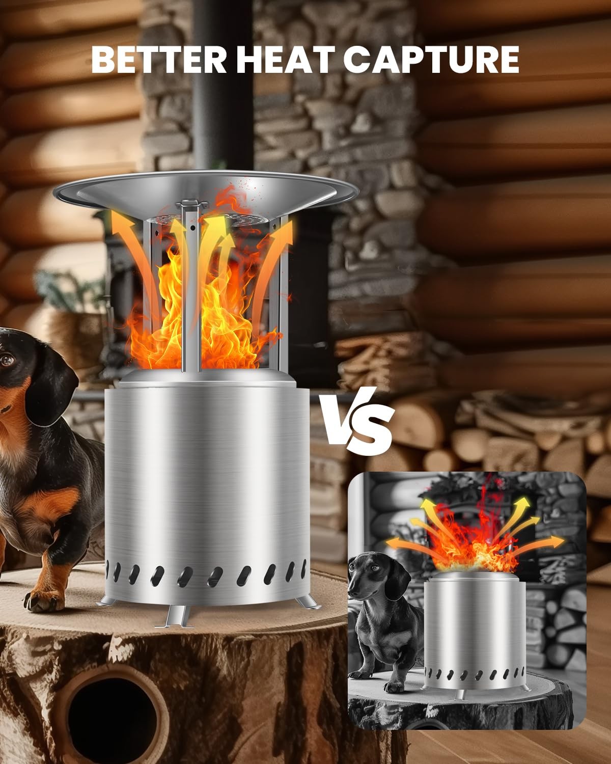 Heat Deflector for Mesa XL Fire Pit Stainless Steel Redirects Heat w/3 Legs