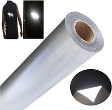 Heat Transfer Vinyl Reflective Light Gray HTV Roll, 12" x 10ft Reflective Iron o