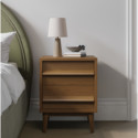 Dark Oak 2 Drawer Bedside Table  Rustic Bedroom Nightstand Storage Unit