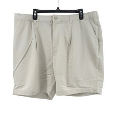Adidas Ultimate365 Golf Shorts Men 40 Beige Solid Pleated Relaxed Ripstop NWT