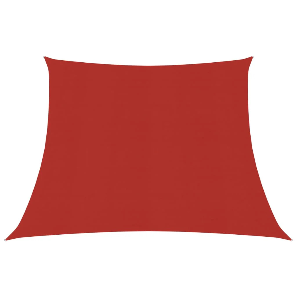 Toile d'ombrage rectangulaire Helloshop26 en PEHD rouge 3x2 m pour terrasse