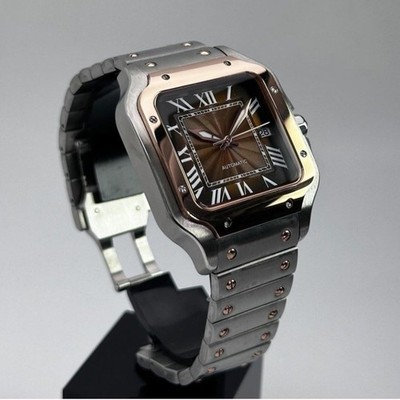 Automatic Watch 38mm| NH35 Movement | Rosegold | brown Roman Dial |Sapphireglass