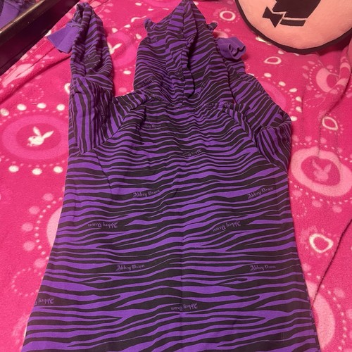 Abbey Dawn Purple Zebra Print Zip Hoodie Girls XL 16 - Picture 8 of 8