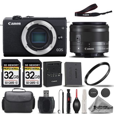 Canon EOS M200 Mirrorless SLR Camera + 15-45mm STM Lens + 64GB -Basic Bundle