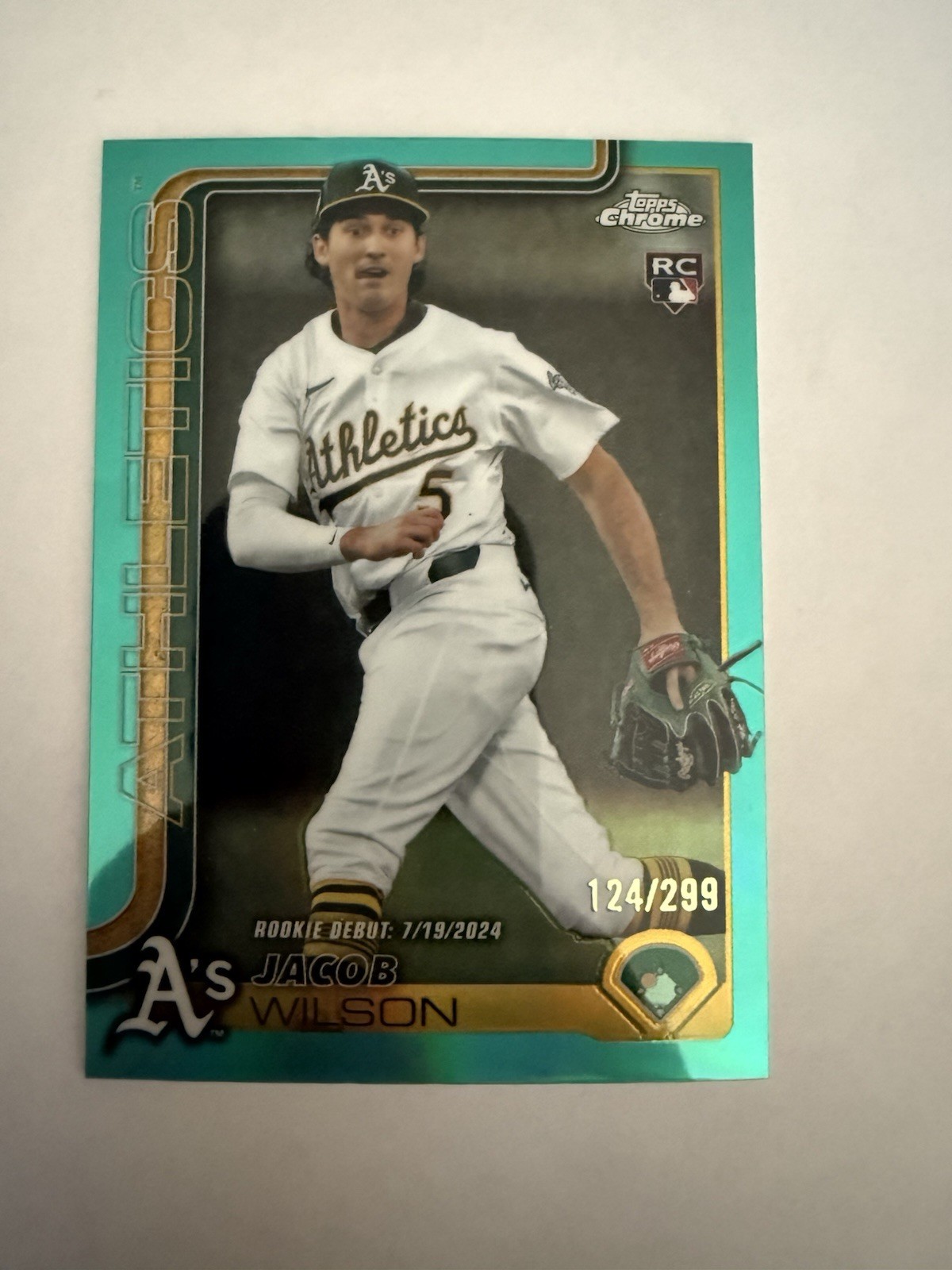 2025 Topps Chrome Jacob Wilson #96 Teal Refractor /299 (RC) Rookie Debut