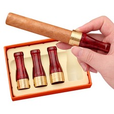 Galiner Portable Cigar Holder Mouthpiece Pure Copper 4 Size Pocket Cigar Nozzles