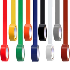 9 Pack Colored Electrical Tape - Flame Retardant, Waterproof, Multi-Purpose