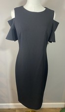 Calvin Klein Open-Shoulder Pencil Dress, Black Size 6