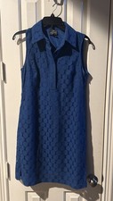 Adrianna Papell Women's Sheath Knee Length Size 4 Blue Lace Sleeveless Dress