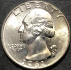 1961 D SILVER WASHINGTON QUARTER COIN DENVER MINT AU-UNC