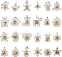 24 Adventskalender Zahlen Holz AnhäNger HolzanhäNger WeihnachtsanhäNger Von 1-24