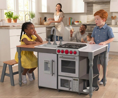   KidKraft Chef s Island Kinder Spielküche Holz mit Licht & Sound 360 Grad  