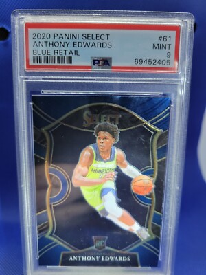 ANTHONY EDWARDS RC PSA 9 BLUE PRIZM 2020 SELECT CONCOURSE 61 