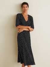 Mango Polka Dot Wrap Dress Small