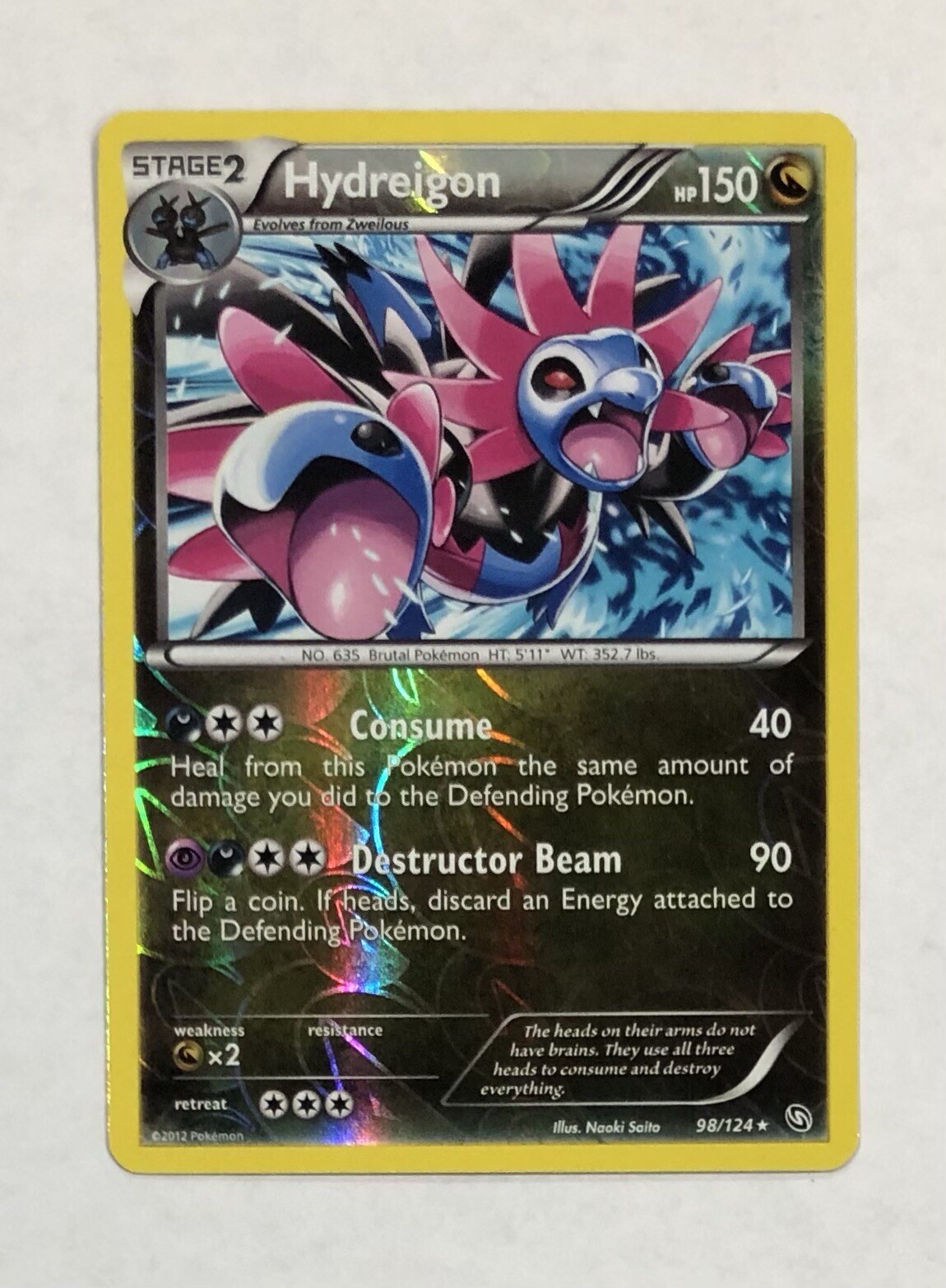 Pokémon HYDREIGON Card 98/124 Reverse Holo Rare LP B&W Dragons Exalted