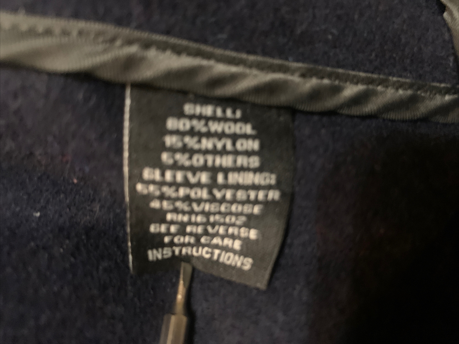 Mens J. Peterman Navy Wool Hooded Jacket Size 40 image 6