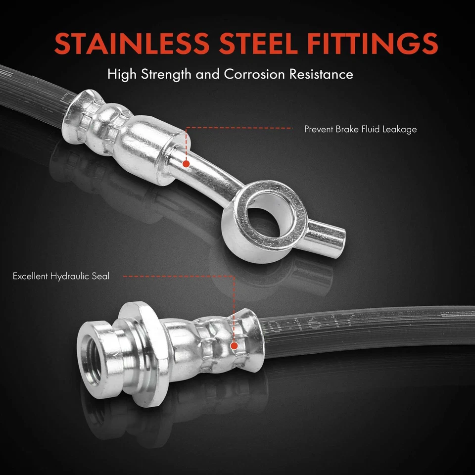 2x Manguera hidráulica de freno delantera izquierda y derecha para Nissan Frontier Pathfinder Suzuki Foto 4 de 4