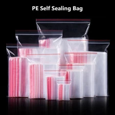 Poly Small Packaging 200Pcs Jewelry PVC Resealable Plastic Clear Zip Lock Bags