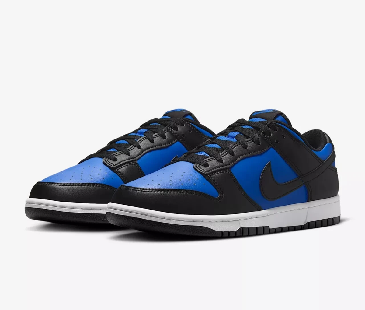 Nike Dunk Low Retro Shoes Black Hyper Royal White HF5441-401 Men's