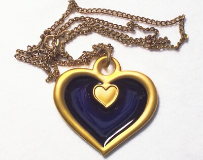 Purple Heart Pendant - Satin Gold Finish - New Unactivated Geocoin