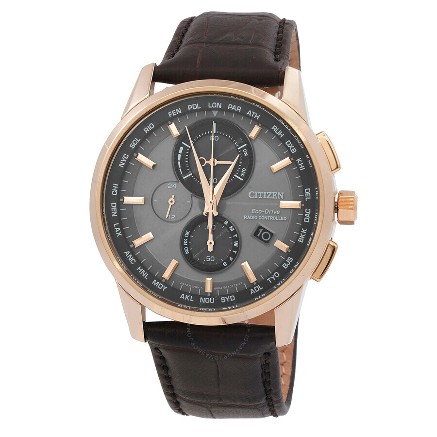 オートクレーブ Citizen Eco-Drive AT8113-12H 43mm Stainless Steel Case and Brown