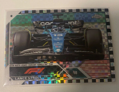 Topps Chrome 2023 Formula 1 Lance Stroll Aston Martin #45 Black & White Checker
