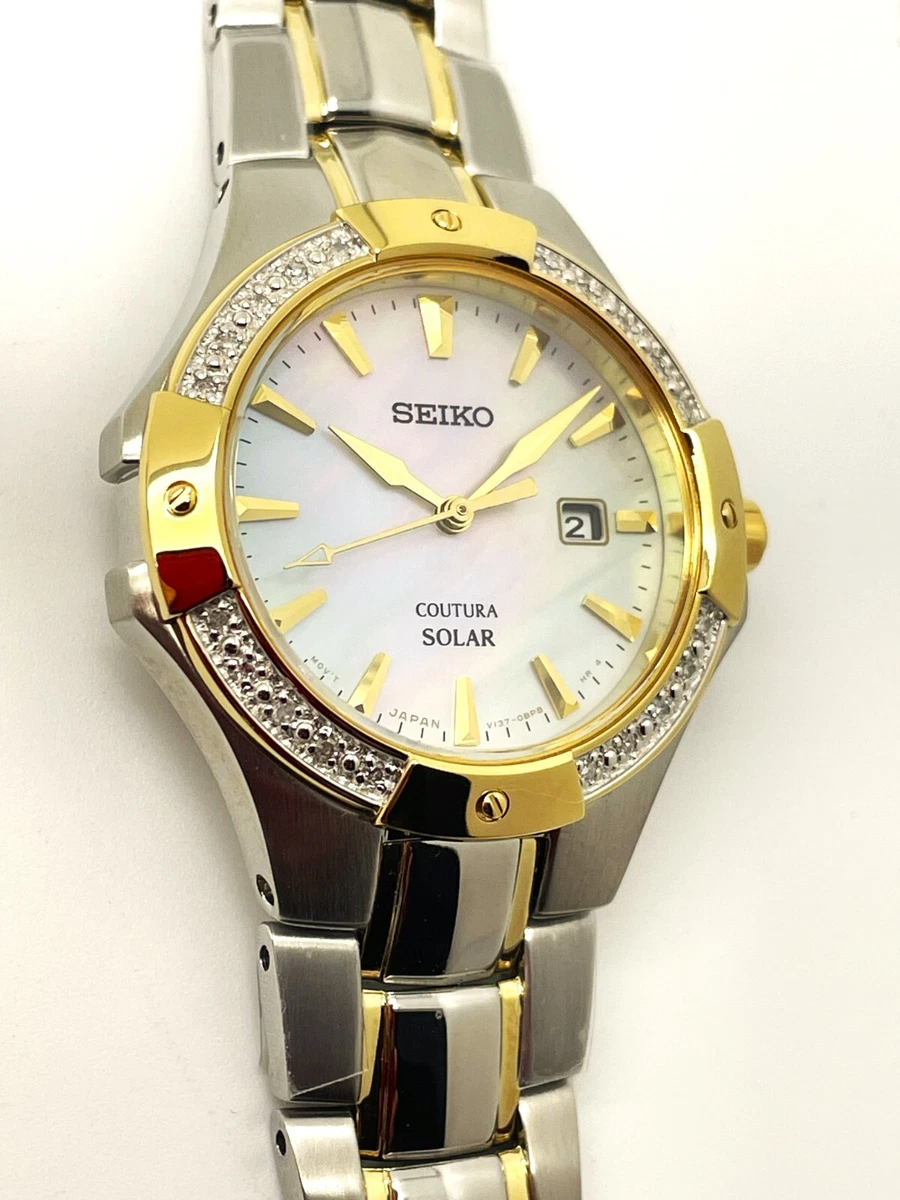 MONTRE FEMME SEIKO V137 0AT0 NE FONCTIONNE PAS 20 DIAMANT SOLAIRE ANALOGIQUE 100