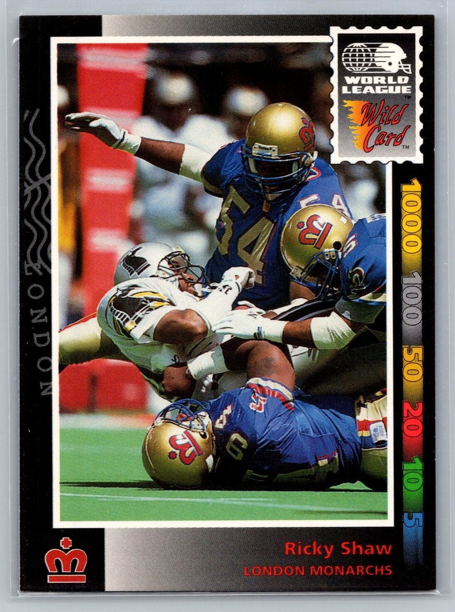 1992 AAA SPORTS WORLD LEAGUE WILD CARD # 114 Ricky Shaw - London