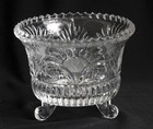 Crystal Three-Toed Candy Dish Sawtooth Rim Anna Hutte Wildrose Germany — photo 2