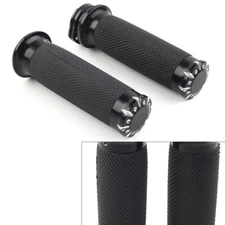 For Harley Touring Sportster Dyna Softail VRSC 1" Black Handlebar Hand Grips
