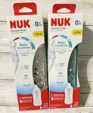 2 Nuk Smooth Flow Anti-Colic Baby Controls The Flow Bottles 0 Months 10 Oz.