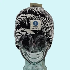 Parks Project Hat Beanie Black Women Acadia Waves Knit Cuffed Outdoor Fall Logo