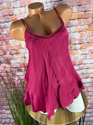 Lindsay Satin Träger Top Bluse  Italy LINGERIE berry  36 38 40