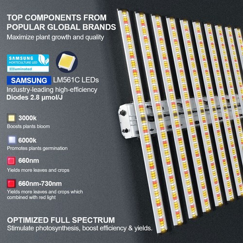 Lámpara de cultivo comercial PHLIZON FC6500 luz LED de espectro completo Samsung561C EVO - Imagen 4 de 30