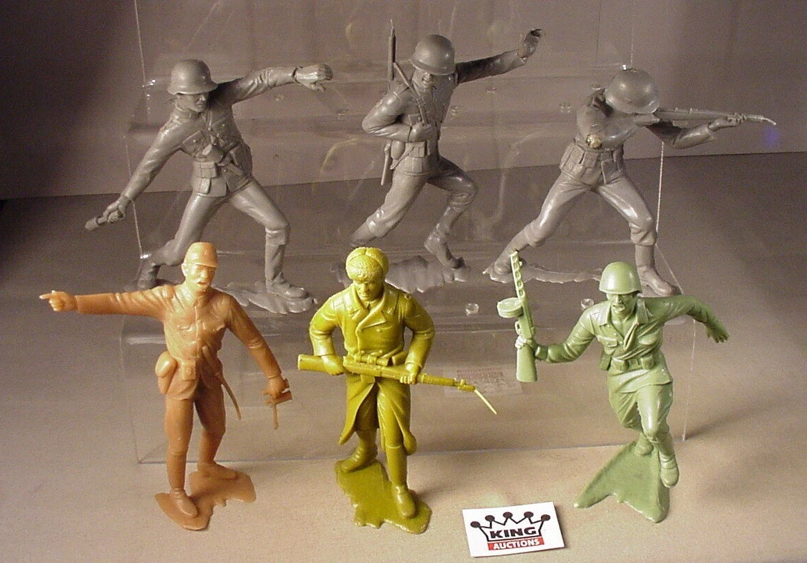 Vintage 1963 Marx Army Foreign 6 plastic figures 6